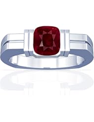 Platinum Cushion Cut Ruby Solitaire Ring