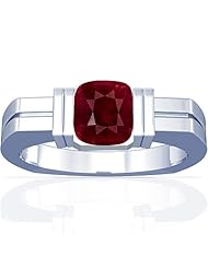18K White Gold Cushion Cut Ruby Solitaire Ring