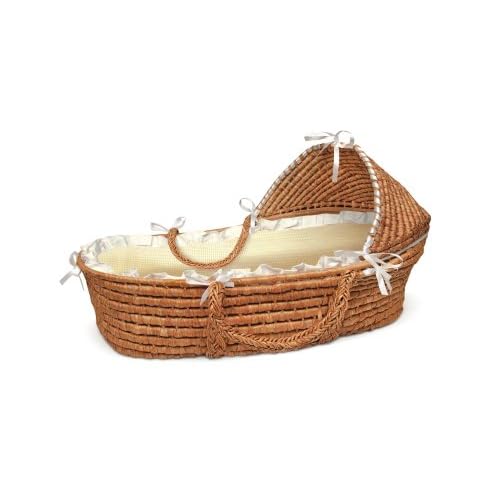 NEW BABY MOSES BASKET w HOOD, BEDDING Boy Girl, Gingham