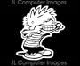 CALVIN SMILE DECAL 6" X 4"