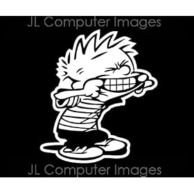 CALVIN SMILE DECAL 6" X 4"