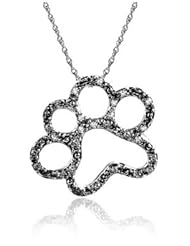 New! ASPCA Tender Voices Silver Diamond Open Paw Pendant (1/10 cttw)