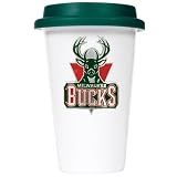 Milwaukee Bucks Ceramic Travel Cup (Team Color Lid)