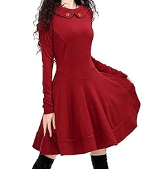 Petite Long Sleeves Vintage Mini Dress 