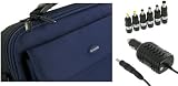 rooCASE 2n1 Acer AO532h-2223 10.1-Inch Matrix Silver Netbook Carrying Bag Case with DC 12v Car Charger - Classic Series - Dark Blue / Black