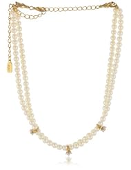 1928 Bridal Porcelain Rose Dual Strand Simulated Pearl Choker