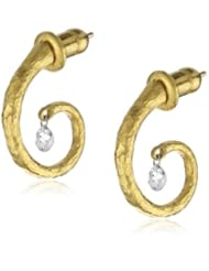 GURHAN "Dew" White Diamond Drop High Karat Gold Post Earrings