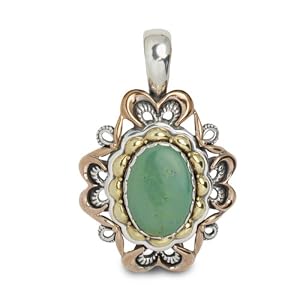 Relios Mixed Metal Green Turquoise Statement Pendant Enhancer