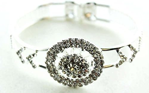 Riple Circle Bracelet With Spring Hinge Clasp (Silver Tone)