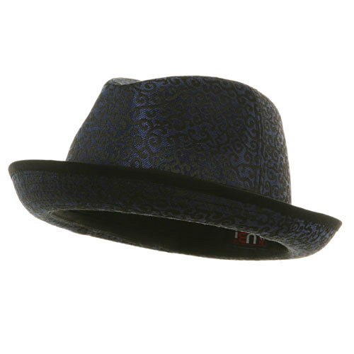 Upturned Cubano Fedora Hat - Navy Black W19S43A