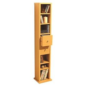 BEN - Multimedia CD DVD Blu-ray Media Storage Shelves Tower - Beech
