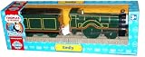 Trackmaster Road and Railway System - Thomas and Friends Motorized Road and Rail Battery Powered Tank Engine : Emily the Green Sterling Engine with Coal Loaded Wagon Plus Two Straight Tracks