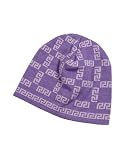 Versace - Versace Two-tone Greca Pattern Knit Wool Skull Cap Purple