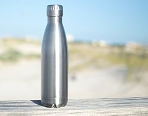 Insulated 17 oz Cola Bottle - Double Walled Vacuum Thermos - Cola Style Water Bottle Tumbler