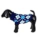 PanDaDa Small Pet Dog Plaid Style Sweater Knitwear Coat Apparel Dark Blue XXS