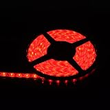Hitlights 300 LEDs Waterproof Red Flexible Ribbon LED Strip, 16.4 Ft or 5 Meters, 3528SMD Type, 12 Volt, 24 Watt
