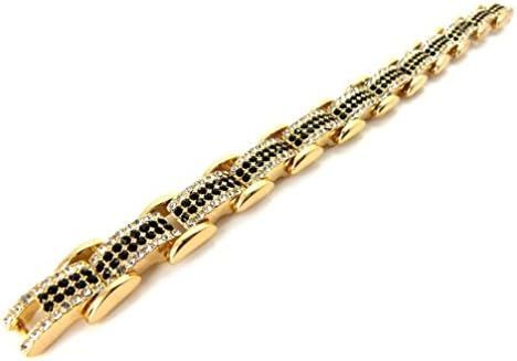 Janestore Fashion Crystal Pave Rhinestone 8.5" Long High Quality Hip Hop Bracelet