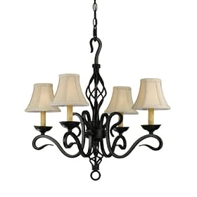 Candice Olson 6730-4H Chandlier with Soft Back Linen Shades, Oil Rubbed Bronze, Diameter... by Candice Olson