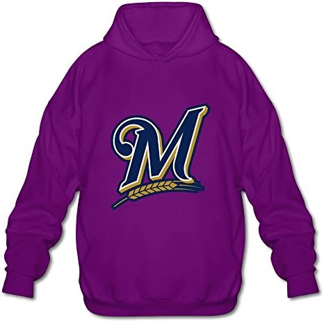 Milwaukee Brewers Long-Sleeve Men's Hoodies Sweatshirt Purple Size L By Yisw