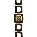 Wood Square Link Watch