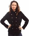 DAMEN JACKE SAMT, SCHWARZE, WEINROT