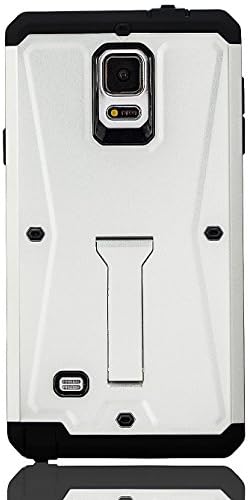Galaxy Note 4, Tridefense Three-layer Rugged Protective Cover with Built in Screen Protector and Foldable Kickstand for Samsung Galaxy Note 4 By Coveric (Silver)