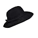 Landana Headscarves Ladies Wide Brim Straw Hat with Tie Sunhat - Black