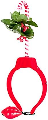 Kiss Me Mistletoe Headband with Flashing Lights and Plastic Lips Backup Plan