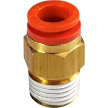 SMC KQ2HS PBT One-Touch Tube Fitting with Sealant, Adapter, Tube OD x NPT Male with Brass Threads
