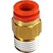 SMC KQ2HS PBT One-Touch Tube Fitting with Sealant, Adapter, Tube OD x NPT Male with Brass Threads