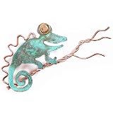 Copper Chameleon Pin