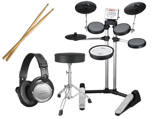 Click To Roland HD-3 V-Drums Lite Electronic Drum Set DRUM ESSENTIALS BUNDLE with Drum Throne and Headphones more Detail...