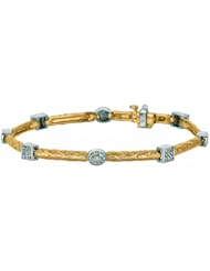 0.75 Ct Diamond Square & Oval Twisted Rope Bracelet 14K Two-Tone Gold