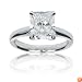 Platinum Radiant Cut Diamond Solitaire Engagement Ring (3.23 ct, E Color, VVS2 Clarity), Size 7