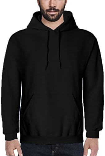 Pullover Hooded Sweatshirt for men (US M/Asia XL, Black)