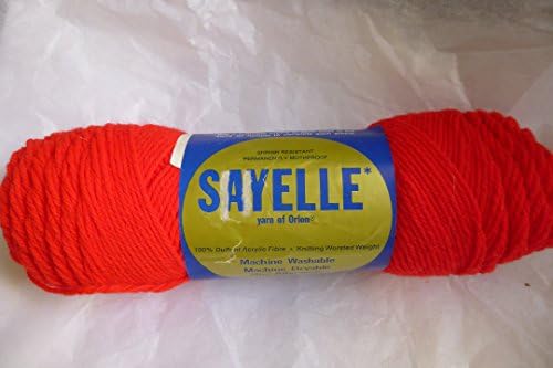 Scarlet (Red) Sayelle 100% Orlon Acrylic Knitting Worsted Yarn
