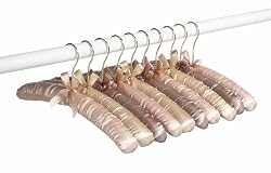 Whitmor 6449-49-C Satin Padded Blouse Hangers in Assorted Earthtone Colors, 10-Pack