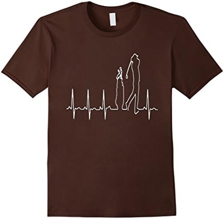 Men's Love Golf Heartbeat T Shirt Large Brown