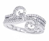 0.52ctTW Diamond Anniversary Wedding Band Ring in 10Kt White Gold