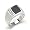 Black Coral Ring with Diamond in 14K White Gold