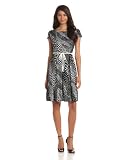 Tiana B Womens Cap Sleeve Polka Dot Dress