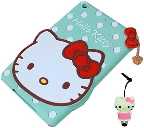 iPad Mini 2 Case,iPad Mini 2 Kitty Silicone Case,Tribe-Tiger 3D Cute Cartoon Hello Kitty Soft Silicon Gel Rubber Case Cover Skin for iPad Mini 2(Mint Hello Kitty)