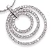Rhodium Plated Triple Circle CZ Pendant