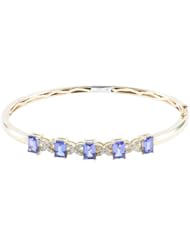 14K Tanzanite Bangle with Diamonds(NEW ARRIVAL)