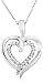 9Ct White Gold Diamond Double Heart Pendant+ Curb Chain (Adjustable) 18