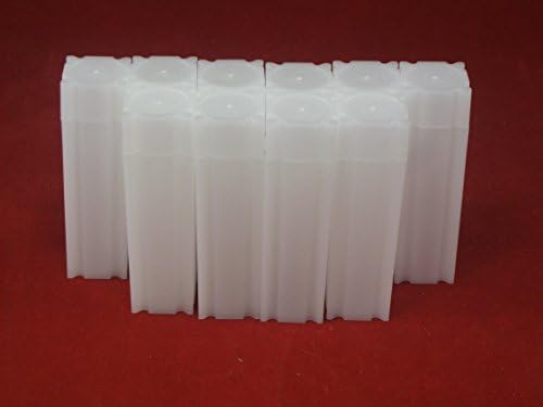 (10) Coinsafe Brand Square White Plastic (Penny Cent) Size Coin Storage Tube Holders