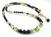 August Peridot Beaded Swarovski Crystal Black title=