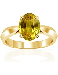 18K Yellow Gold Oval Cut Yellow Sapphire Solitaire Ring