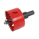 uxcell ホールソー　53mm　六角シャンク　ツイストドリルビット　穴あけ 道具 器具 金属素材　レッド　ブラック