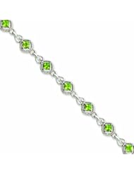 Genuine .925 Sterling Silver Peridot Bracelet . 100% Satisfaction Guaranteed.